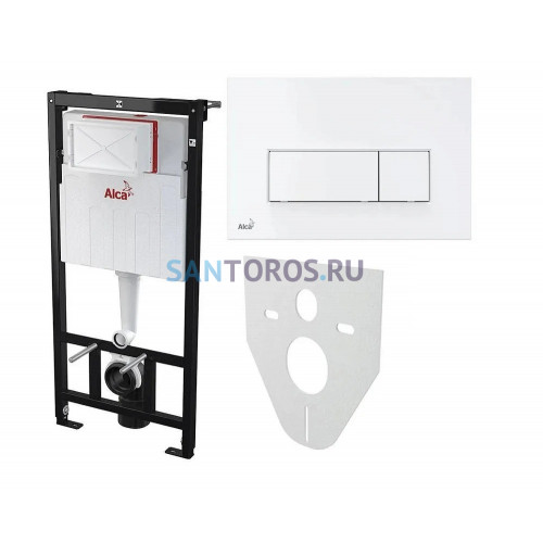 Комплект инсталяция + кнопка белая 4v1 Alcaplast AM101 AM101/1120-4:1 RU M570-0001